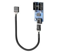Geavonyg Adaptador De Expansión Eficiente USB2.0 9 Pines Compatible con Conectores USB 1 A 2/4 para Múltiples Dispositivos Conector Programador Divisor