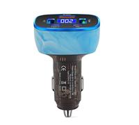 Geavonyg Adaptador Rápido De Carga USB 75W Y 3 Puertos con Voltímetro LED Velocidad Vehículo para Teléfonos Inteligentes Y Tabletas Adaptador USB