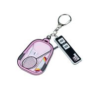 Geavonyg Adorable llavero de raqueta de bádminton para mochila, teléfono o llaves, billetera, acrílico, opción de Color y, colgante de llavero acrílico