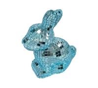 Geavonyg Adorno Elegante De Conejitos Tipo Disco Decoración Pascua Estatuilla Animal Color para Fiestas Temáticas Estatuilla con Acabado Espejo
