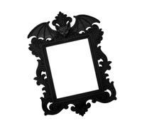 Geavonyg Antique Bat Decor Picture Frame Halloween Wall Art with Hooks for Vintage-Themed Home Displays Retro Halloween Mirror Frame Decor