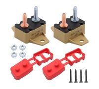 Geavonyg Auto Resetting Overcurrent Breakers 5A Circuits Breaker Electrical Protector Set of 2 with Fixed Mounting Wing 12V 24V Automotive Circuit Breaker with Red Sleeve