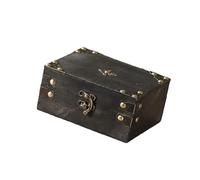 Geavonyg Baúl De Viaje De Madera Europeo Vintage Estuche De Almacenamiento Espacioso para Decoración del Hogar Y Organización De Ropa Caja De Gran Capacidad