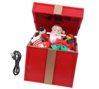 Geavonyg Cajas De Música Navideñas con Canciones Navideñas Incorporadas Iluminación LED Decoración Materiales para PC Funciona con USB para Reuniones Familiares Cajas De Música Navideñas con Luz LED