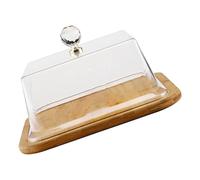 Geavonyg Cake Display Platter Stand Plate Modern Square Holder with Clear Lid for Showcasing Birthday Cake Plate