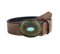 Geavonyg Cinturón De Cintura Con Tema Bohemio Pretina Ajustable PU Con Hebillas Ovaladas Para Accesorios Cintura Casual Y Oficina Cinturón Para Mujer