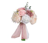 Geavonyg Comfortable Artificial Roses Wedding Bouquet Beautiful Handheld Flower Bunch Delicate Bride Bunch Weddings Bridesmaids Bouquets