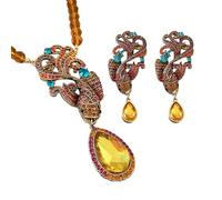 Geavonyg Conjunto De Joyas Elegantes Pendientes Colgantes Para Novia Cuello Y Oreja A Adecuados Para Combinar Con Varios Atuendos Collar Buena Suerte