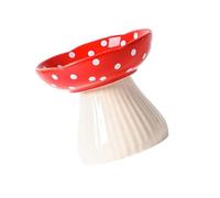 Geavonyg Cuenco Único para Gatos Mejor Salud Plato con Forma De Seta De Dibujos Animados Soporte Divertido Y Cómodo Comer Gatos Elevados