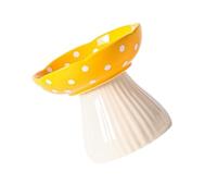 Geavonyg Cuenco Único para Gatos Mejor Salud Plato con Forma De Seta De Dibujos Animados Soporte Divertido Y Cómodo Comer Gatos Elevados