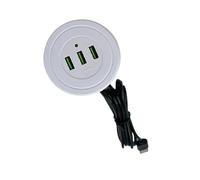 Geavonyg Descripción De Doble USB Zócalo Alimentación Empotrada 3 Puertos Hocket USB 1.7 Metros Cording Adaptador Carga para Dispositivos Electrónicos Cargador Tableta Teléfonos Inteligentes