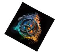 Geavonyg Elegante Mantel De Terciopelo Esteras De Adivinación Portátiles con Ilustraciones Místicas para Meditaciones Espirituales Y Decoración del Hogar Cubierta De Oculta