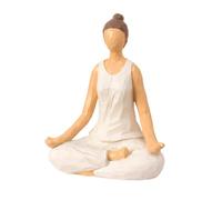 Geavonyg Femenina De Meditaciones Resinas Decorativas para Espacios Interiores Adorno Meditaciones con Efecto Grabado En Madera para Sala Estar Dormitorio Decoraciones Espirituales