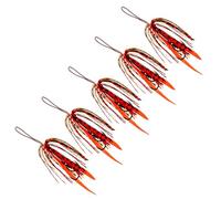 Geavonyg Gancho De Asistencia Pesca Doble para Señuelos Verticales Jigging 5pcs Jigging Jigs Caída Lenta Reemplazos Cinta