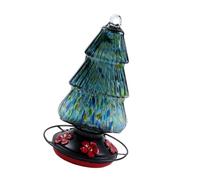 Geavonyg Glass Bird Water Feeders Outdoor Garden Yard Hummingbird Water with 5 Mouth Outdoors Hanging Type Glass Hummingbird