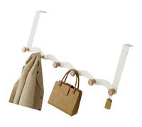 Geavonyg Modern Over-the-Door Hooks Set with Wooden Shelf Steel Frame Clothes for Apartments Entryways Bedroom Entryway Organizer Hooks