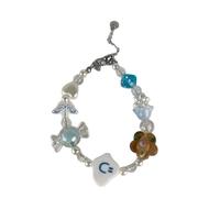 Geavonyg Pulsera De Cuentas Nubes Arcoiris Accesorio Pulsera Ligera Y Ajustable para Casco O Fiestas Ropa Dulce Todos Los Días Accesorios Cuentas Ajustables