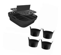 Geavonyg Revestimientos para Freidoras De Aire Silicona Accesorios Reutilizables Insertos para Horno Cocina Insertos Resistentes Calor