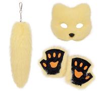 Geavonyg Ropa De Fiesta Temática Animales Encantadores Multiusos Con Máscara Zorros Conjunto Y Guantes Elegantes Para Disfraces Halloween Accesorios Halloween