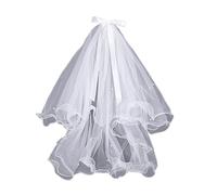 Geavonyg Velo De Novia Para Fiesta Boda Con Abalorios Lazos Multicapa Nupcial Elegante Corto Accesorios Para Cabello Dama Velo Boda Elegante