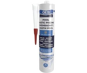 GEB Kit especial impermeable para piscina, gris, 290 ml, para pegar y reparar elementos de piscina, azulejos, mosaicos, margella, proyector, desagüe