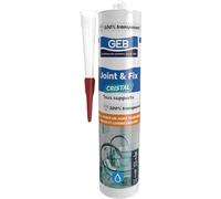 Geb - Masilla de junta y cristal de 280 ml para realizar juntas herméticas, fijar sin taladrar, realizar collages en todos los materiales - 100% invisible