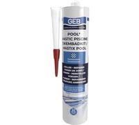 GEB - Masilla impermeable especial para piscina (290 ml, transparente para pegar, juntar y reparar elementos de piscina, azulejos, mosaico, margelle, proyector, desagüe