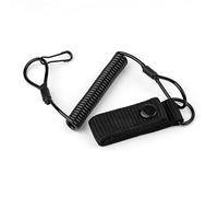 GEBAUM Llavero Espiral Elástico, Negro Llavero Elástico, Elástico Pesca Herramientas, Extensible a 120 cm, Liviano y Compacto, se Puede Usar para Colgar llaves, Pescar y Acampar