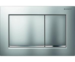 Geberit 115.080.KN.1 Pulsador Omega30, Doble Descarga, Placa y Pulsadores: Cromado Mate, Molduras: Cromado Brillante
