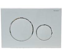 Geberit 115778KJ1- Placa de comando Sigma 20 para enjuague de dos partes, Blanco y plateado