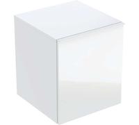 Geberit Acanto armario lateral, 1 cajón y 1 cajón interior, 452x520x475mm, 503.010.01.2, Color: Carcasa: blanco / alto brillo Frontal: blanco / cristal brillante, tirador: blanco / mate