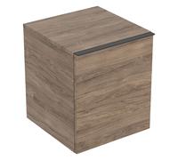 Geberit Acanto armario lateral, 1 cajón y 1 cajón interior, 452x520x475mm, 503010JR1, Color: Carcasa y frontal: nogal hickory / textura madera melamina, tirador: lava / mate - CM