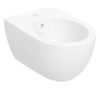 Geberit Acanto bidé mural, forma cerrada, para grifería monomando, 502.825.00.8, Color: Blanco, con KeraTect