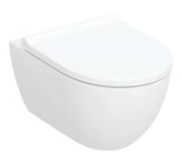 Geberit Acanto conjunto de inodoro suspendido, incl. asiento de inodoro, cisterna profunda, TurboFlush, 502.774.00.8, Color: blanco / KeraTect