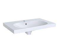 Geberit Acanto lavabo con repisa, 1 agujero para grifo, con rebosadero, 750x480mm, 500.622.01.8, Color: Blanco, con KeraTect