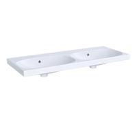 Geberit Acanto lavabo doble, sin agujeros para grifería, con rebosadero, 1200x480mm, 500.628.01.8, Color: Blanco, con KeraTect