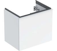 Geberit Acanto mueble bajo lavabo, 1 cajón y 1 cajón interior, proyección acortada, 592x535x415mm, 503008011, Color: Carcasa y frontal: blanco / alto brillo, tirador: blanco / mate - CM