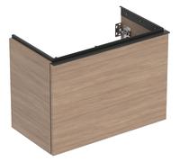 Geberit Acanto mueble bajo lavabo, 1 cajón y 1 cajón interior, saliente acortado, 740x535x415mm, 503009JH1, Color: Carcasa y frontal: roble/melamina textura madera, tirador: lava/ mate - CM