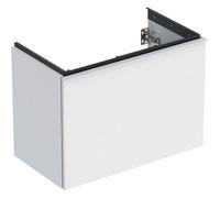 Geberit Acanto mueble bajo lavabo, 1 cajón y 1 cajón interior, saliente acortado, 740x535x415mm, 503.009.01.1, Color: Carcasa y frontal: blanco / alto brillo, tirador: blanco / mate