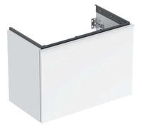 Geberit Acanto mueble bajo lavabo, 1 cajón y 1 cajón interior, saliente acortado, 740x535x415mm, 503009011, Color: Carcasa y frontal: blanco / alto brillo, tirador: blanco / mate - CM
