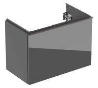 Geberit Acanto mueble bajo lavabo, 1 cajón y 1 cajón interior, saliente acortado, 740x535x415mm, 503009JK2, Color: Carcasa: lava / mate Frente: lava / cristal brillante, asa: lava / mate - CM