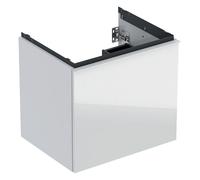 Geberit Acanto mueble bajo lavabo, 1 cajón y 1 cajón interior, suspendido, 592x541x475mm, 503.003.01.2, Color: Carcasa: blanco / alto brillo Frontal: blanco / cristal brillante, tirador: blanco / mate