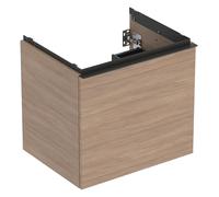 Geberit Acanto mueble bajo lavabo, 1 cajón y 1 cajón interior, suspendido, 592x541x475mm, 503003JH1, Color: Carcasa y frontal: roble/melamina textura madera, tirador: lava/ mate - CM