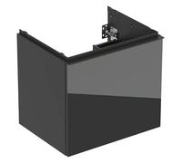 Geberit Acanto mueble bajo lavabo, 1 cajón y 1 cajón interior, suspendido, 592x541x475mm, 503003JK2, Color: Carcasa: lava / mate Frente: lava / cristal brillante, asa: lava / mate - CM