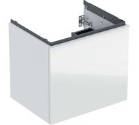 Geberit Acanto mueble bajo lavabo, 1 cajón y 1 cajón interior, suspendido, 592x541x475mm, 503003012, Color: Carcasa: blanco / alto brillo Frontal: blanco / cristal brillante, tirador: blanco / mate -