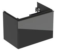 Geberit Acanto mueble bajo lavabo, 1 cajón y 1 cajón interior, suspendido, 740x541x475mm, 503004JK2, Color: Carcasa: lava / mate Frente: lava / cristal brillante, asa: lava / mate - CM