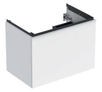 Geberit Acanto mueble bajo lavabo, 1 cajón y 1 cajón interior, suspendido, 740x541x475mm, 503.004.01.1, Color: Carcasa y frontal: blanco / alto brillo, tirador: blanco / mate
