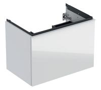 Geberit Acanto mueble bajo lavabo, 1 cajón y 1 cajón interior, suspendido, 740x541x475mm, 503004012, Color: Carcasa: blanco / alto brillo Frontal: blanco / cristal brillante, tirador: blanco / mate -