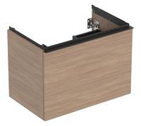 Geberit Acanto mueble bajo lavabo, 1 cajón y 1 cajón interior, suspendido, 740x541x475mm, 503004JH1, Color: Carcasa y frontal: roble/melamina textura madera, tirador: lava/ mate - CM