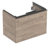 Geberit Acanto mueble bajo lavabo, 1 cajón y 1 cajón interior, suspendido, 740x541x475mm, 503004JR1, Color: Carcasa y frontal: nogal hickory / textura madera melamina, tirador: lava / mate - CM